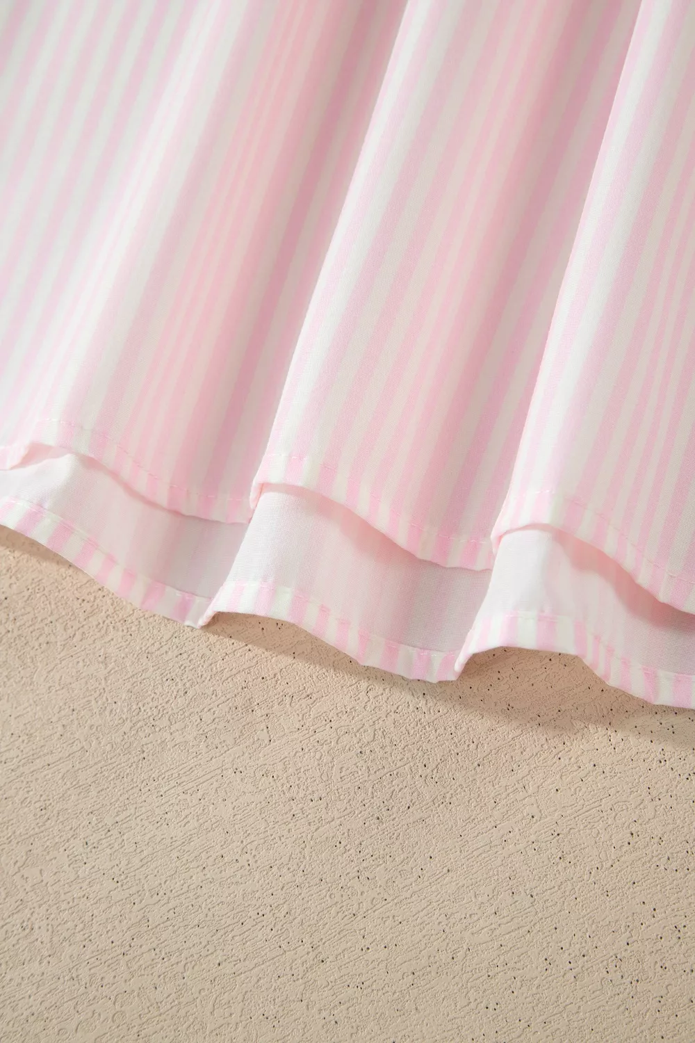 Stripe Contrast Trim V Neck Flutter Sleeve Blouse, image 7