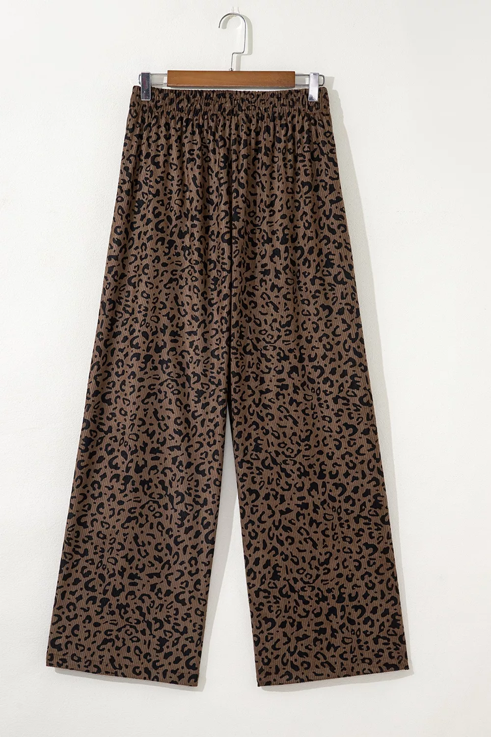 Leopard Print Elastic High Waist Loose Corduroy Pants, image 7