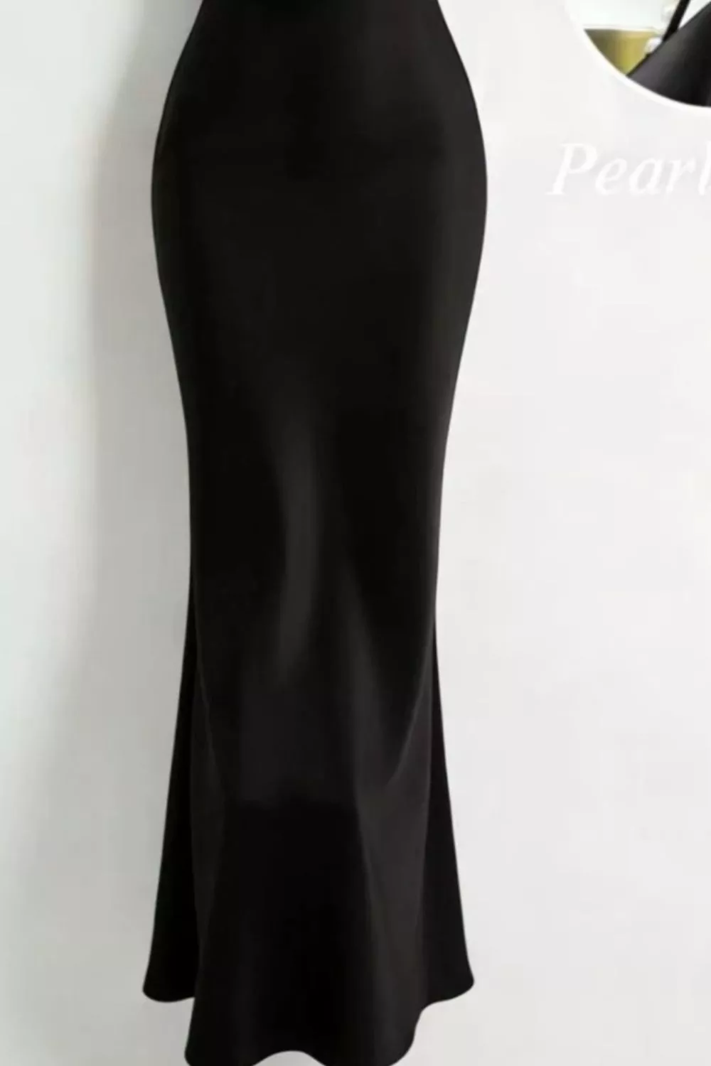 Pearl Strap Cowl Neck Satin Maxi Dress, image 12
