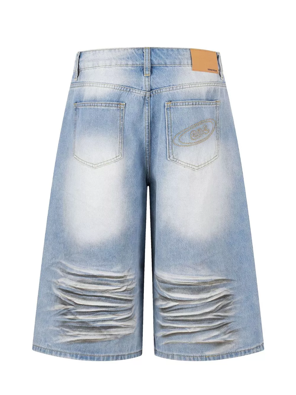 Men's Full Size Distressed Wide-Leg Capri Jeans Plus Size, image 3