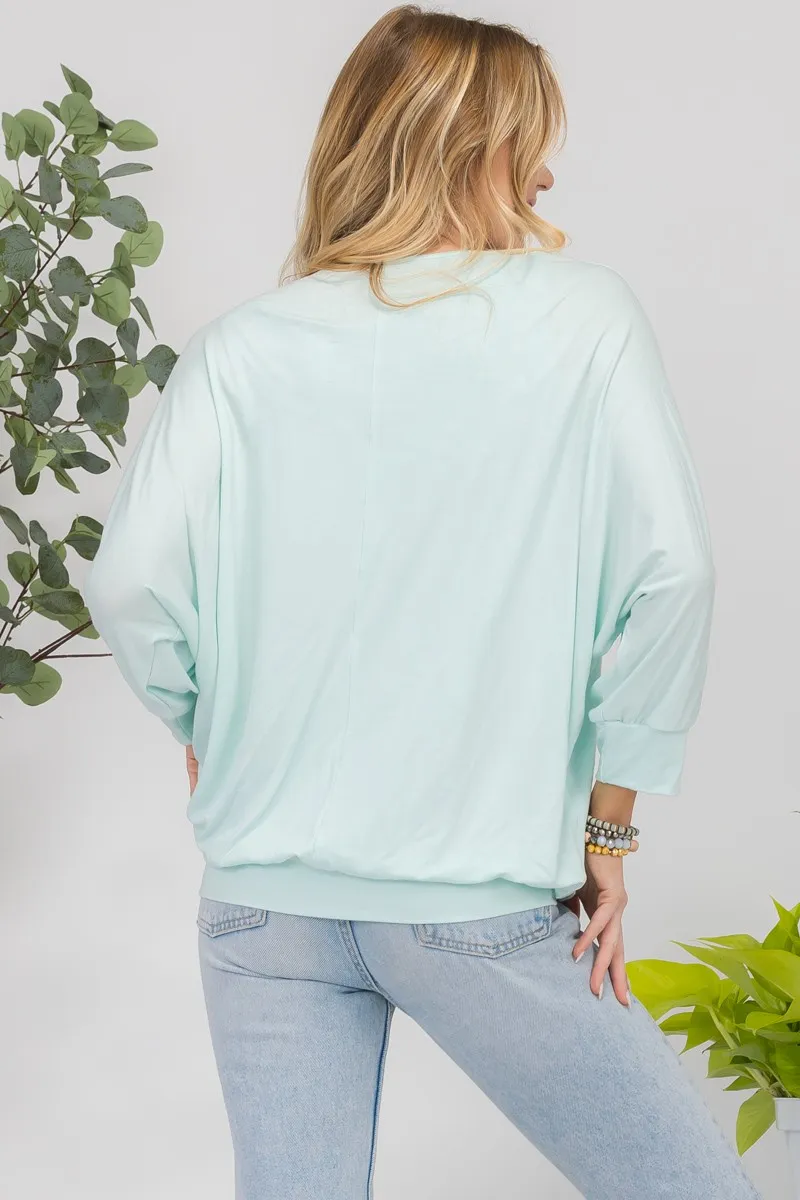 Full Size Floral Round Neck Top with Two Layer Detail, image 2