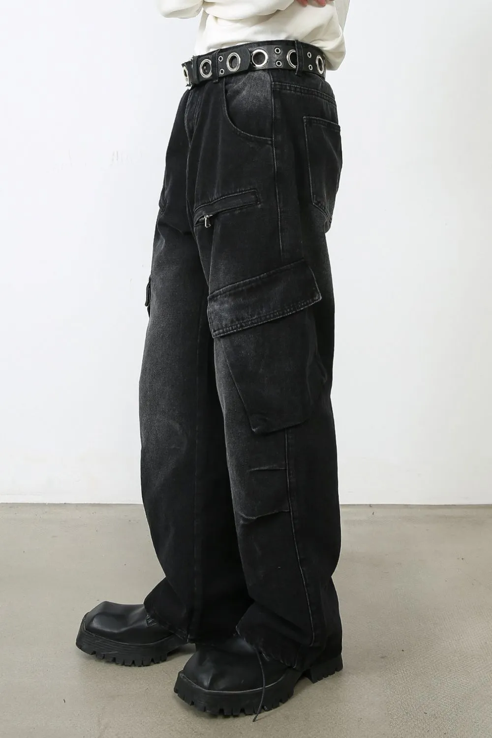 Men's Baggy Jeans with Cargo Pockets, image 3