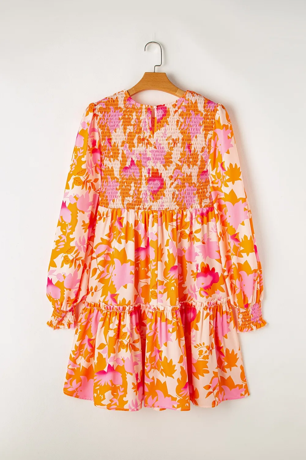 Frill Printed Long Sleeve Mini Dress, image 4