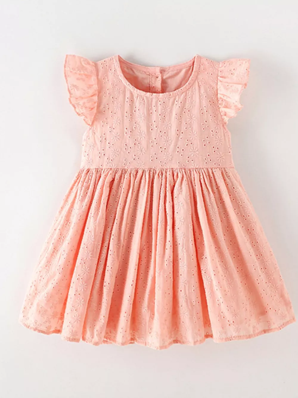 Children's Eyelet Flutter Sleeve Dress, image 2