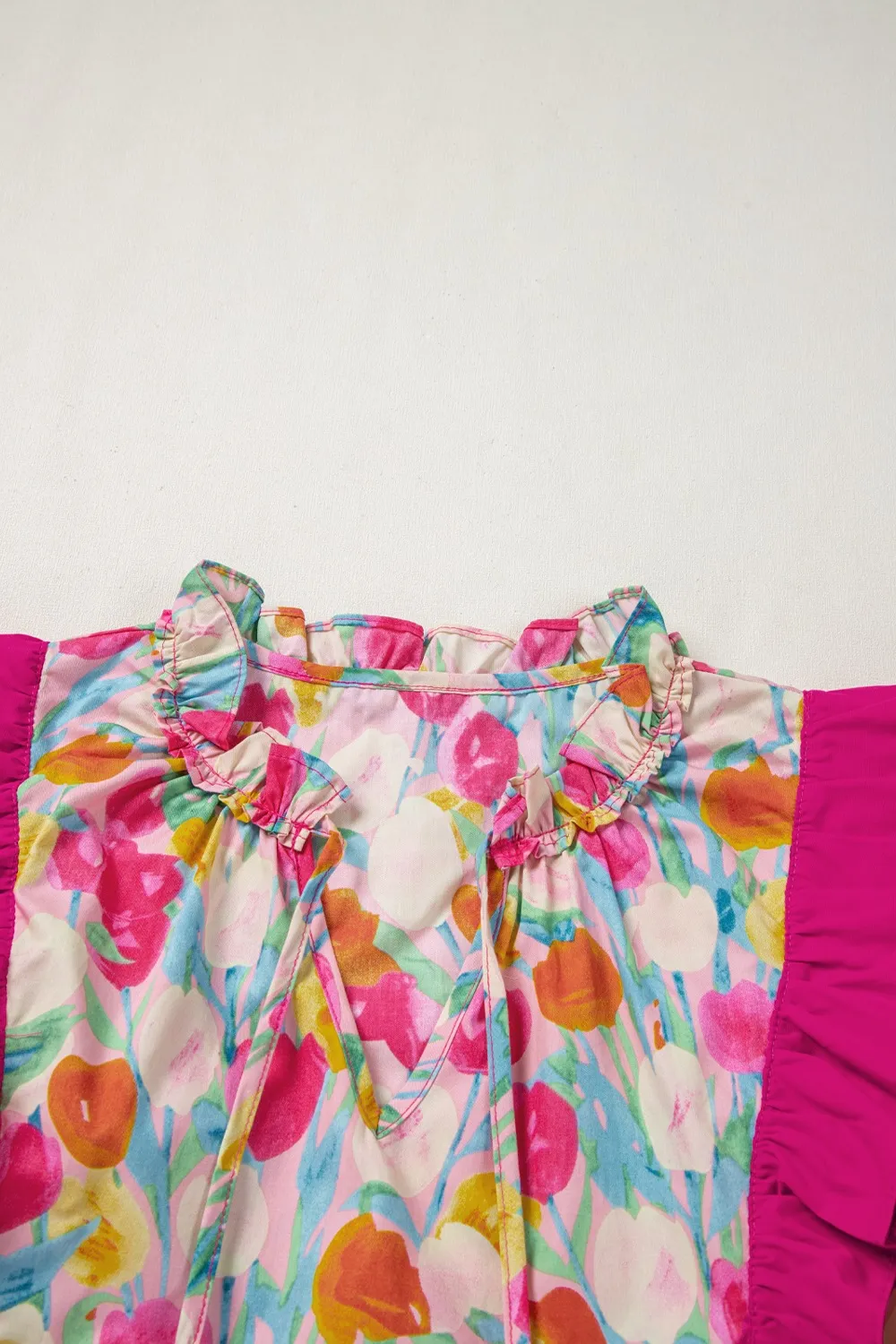 Floral Ruffle Layered Sleeve Blouse, image 5