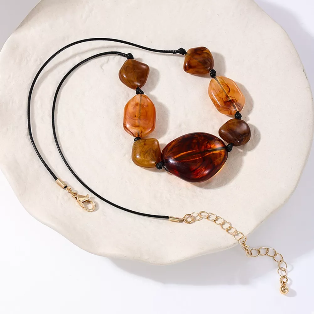 Acrylic Beaded Statement Necklace, image 2