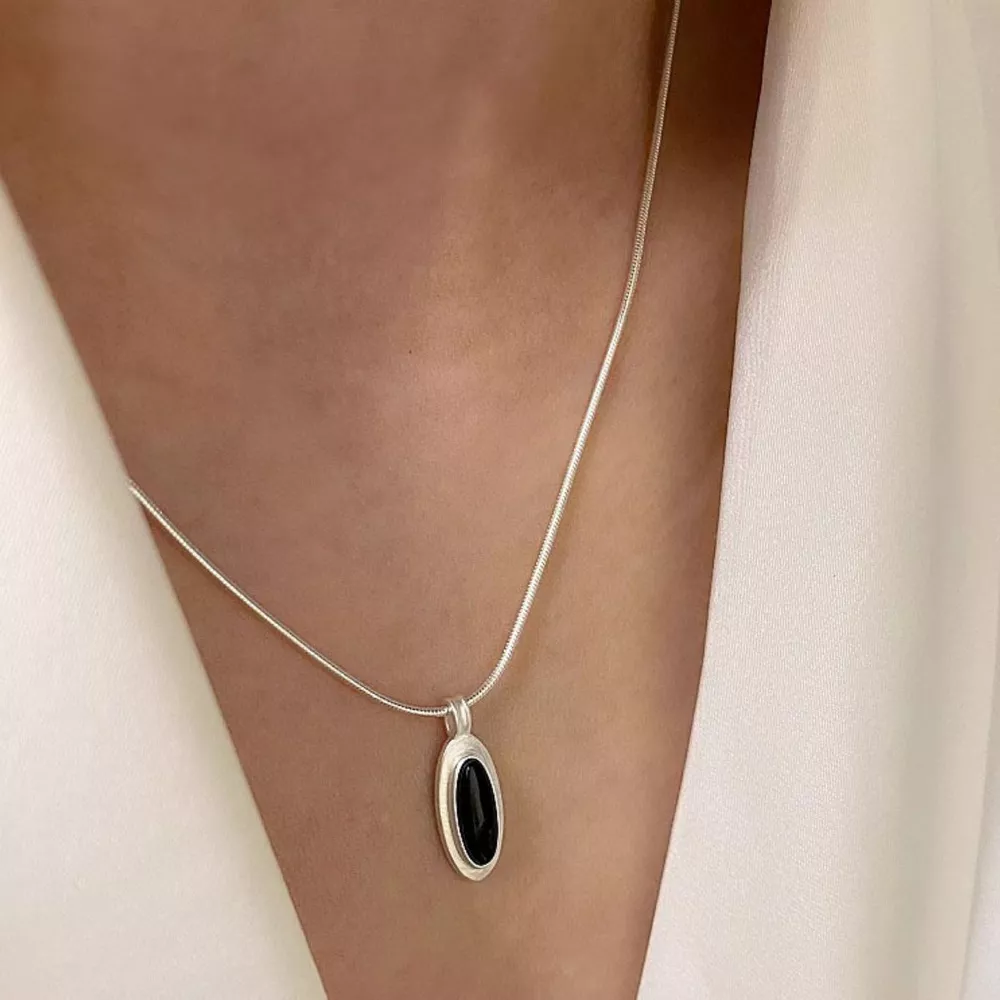 925 Sterling Silver Geometric Pendant Necklace