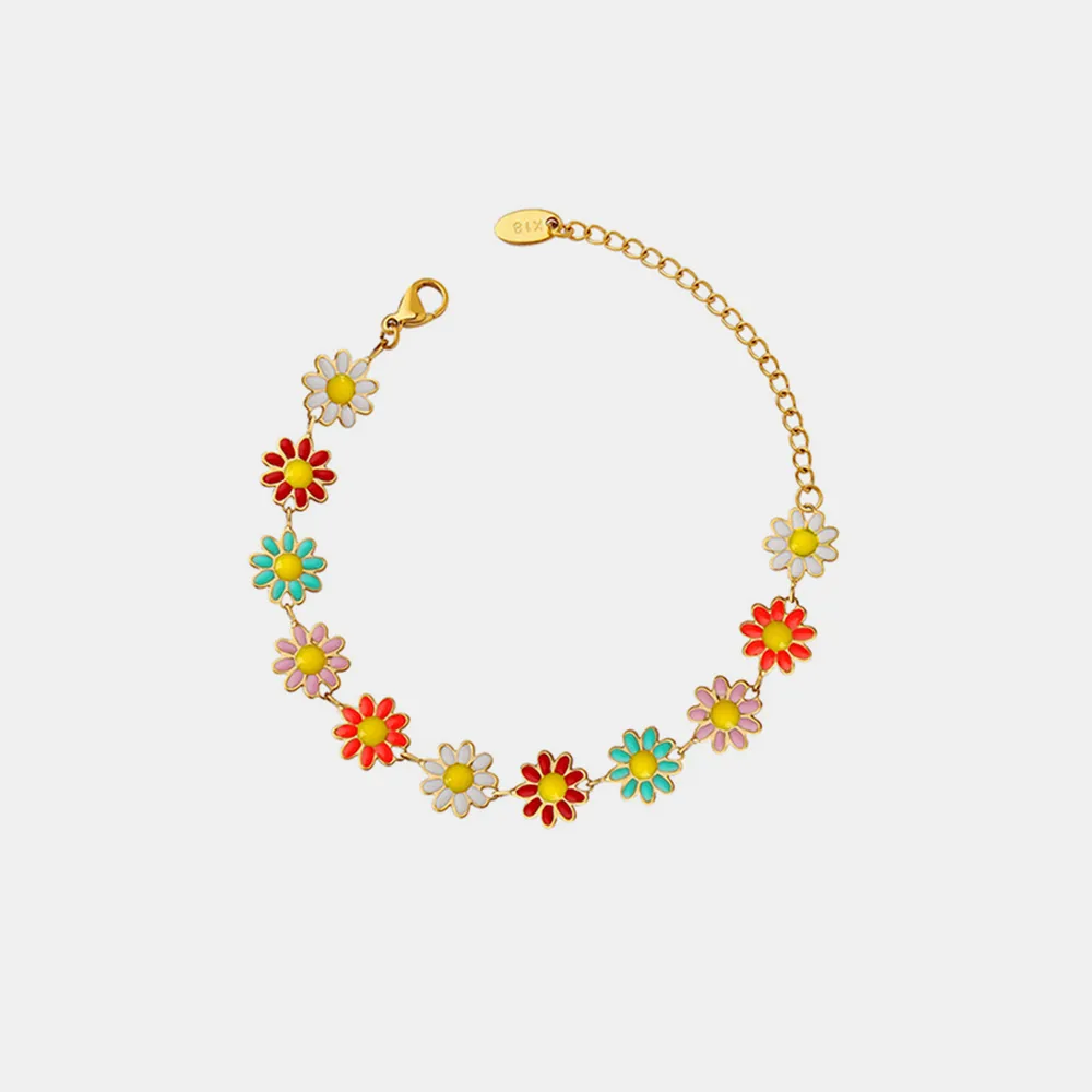 Titanium Steel Oil Drip Flower Bracelet, image 3