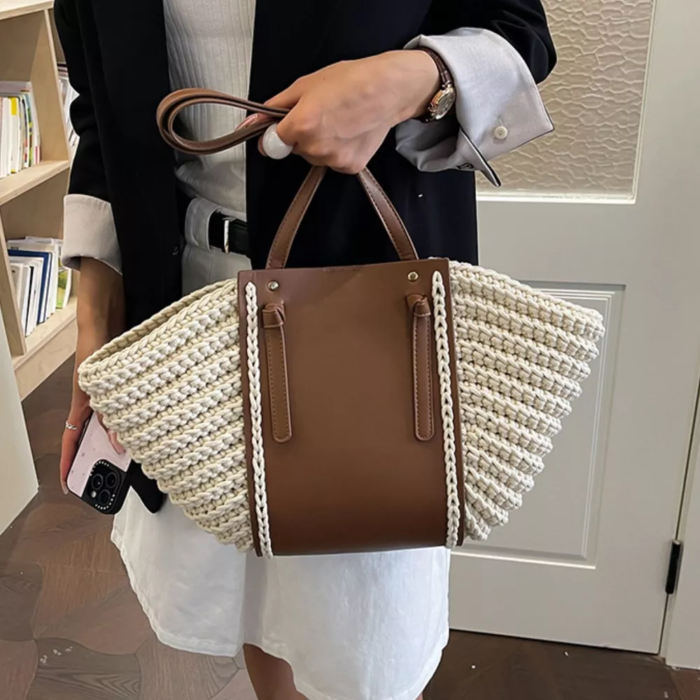 Straw Woven Shoulder Bag, image 4