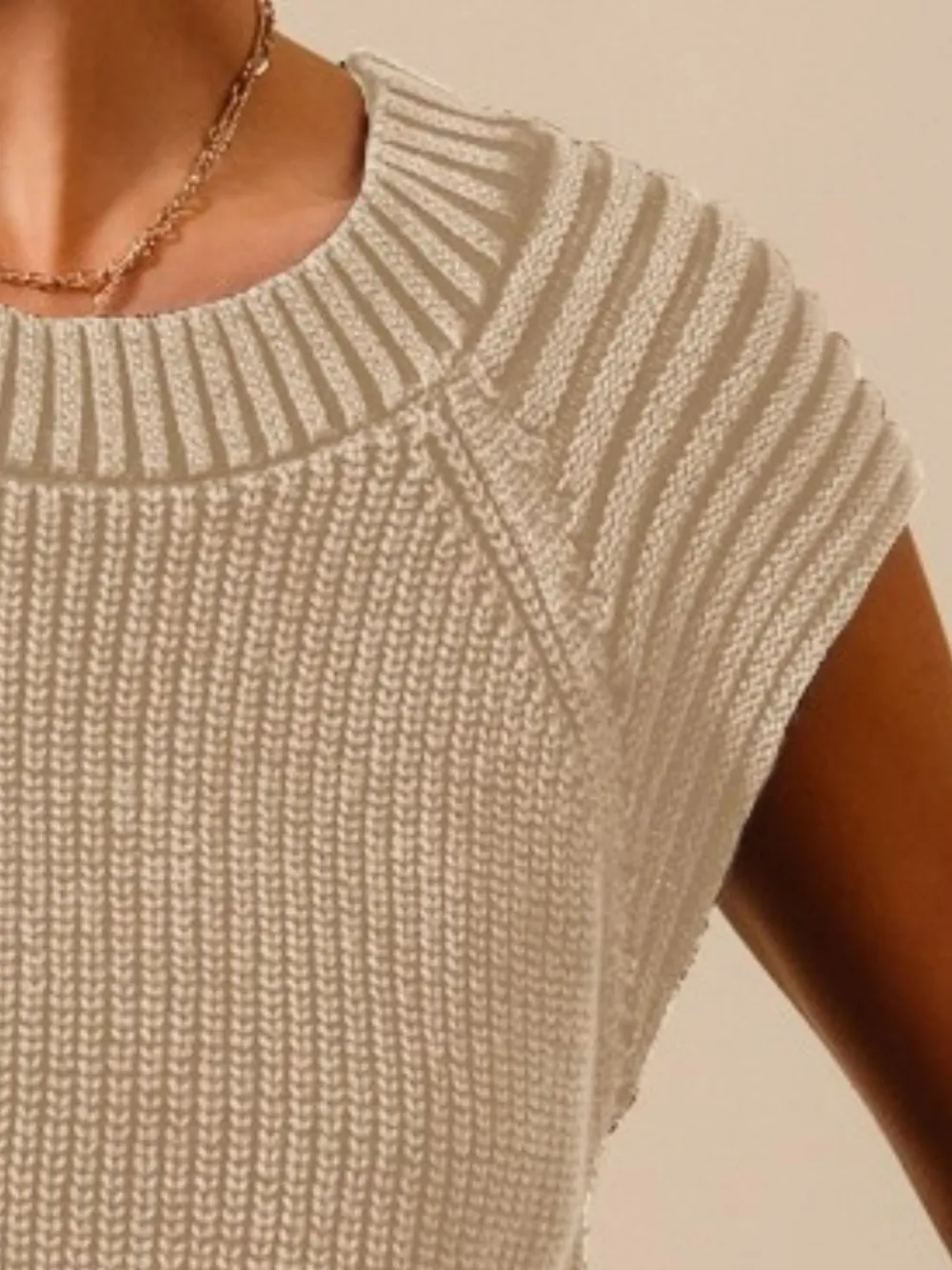 Mineral Washed Raglan Sleeveless Sweater Top, image 2