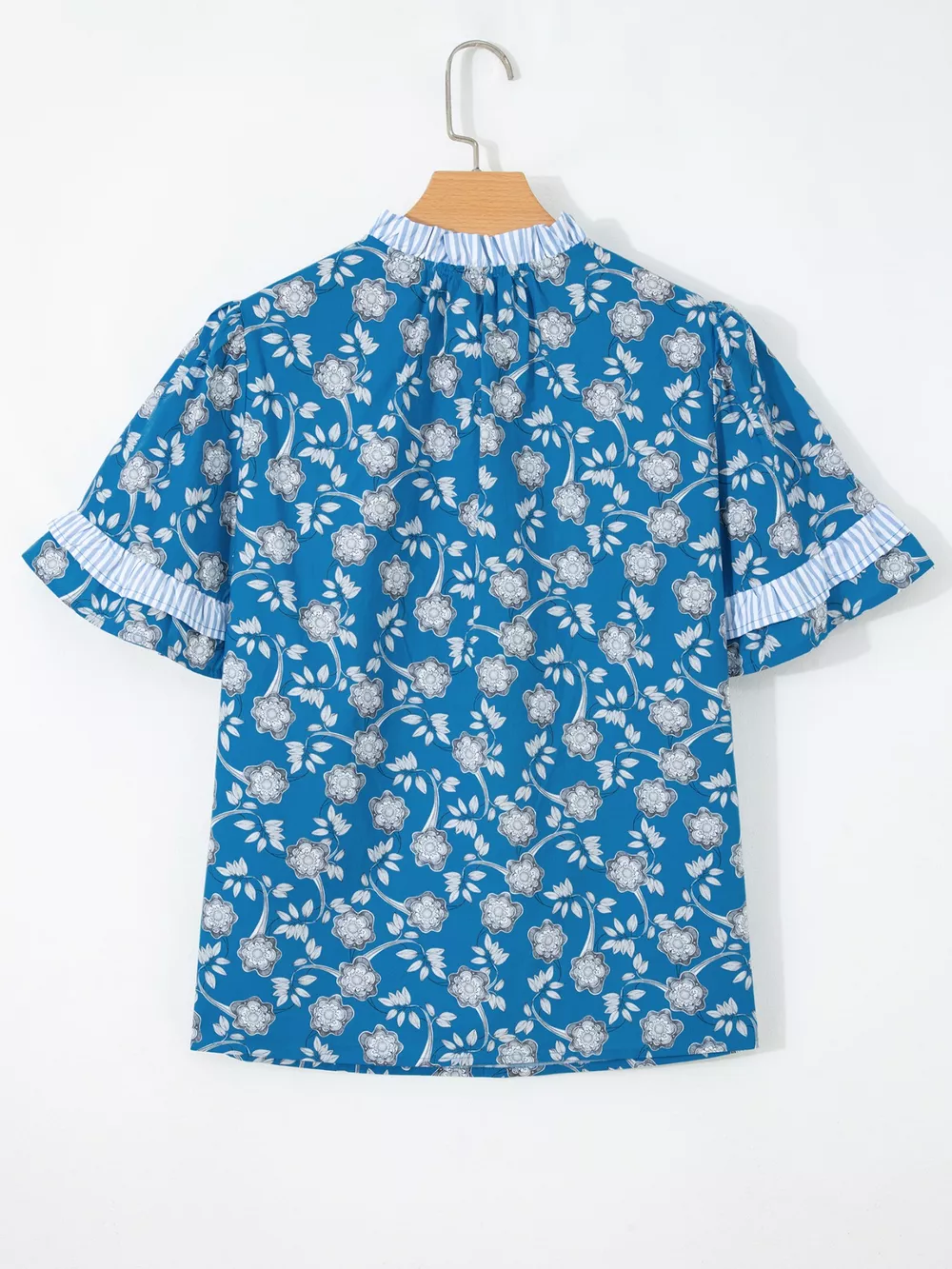 Floral Print Ruffle Sleeve Blouse, image 6