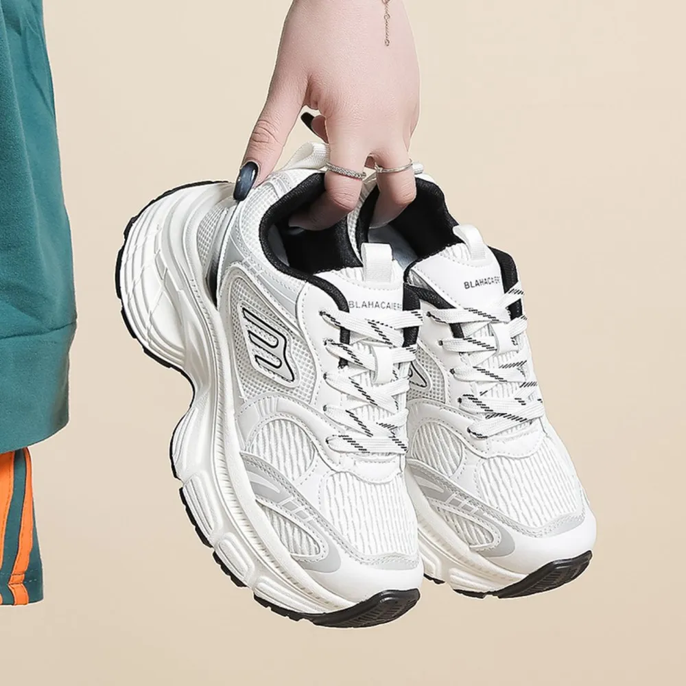 Letter Lace-Up Round Toe Athletic Shoes, image 4