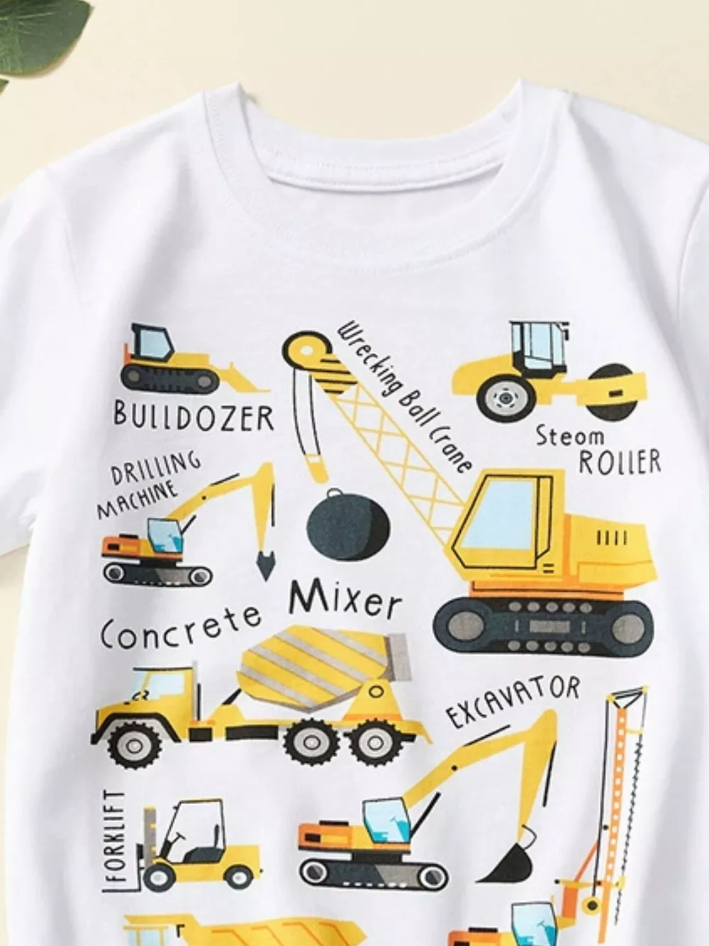 Children's Construction Vehicle Crew Neck Short Sleeve T-Shirt, image 16