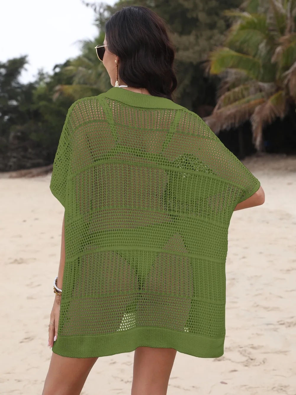 Hollow Out Collared Neck Cover-Up, image 21