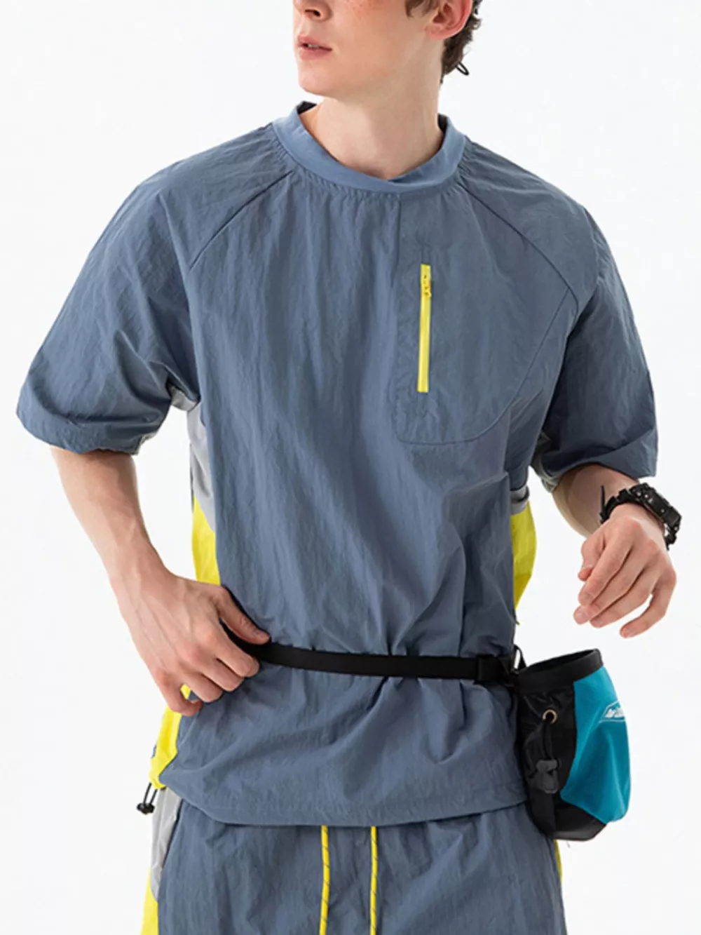 Men's Contrast Round Neck Short Sleeve T-Shirt, image 5