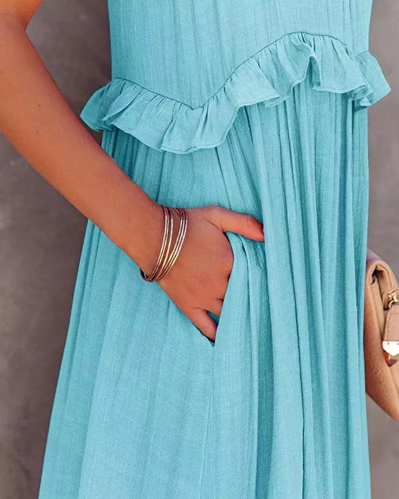 Ruffled Tiered Sleeveless Maxi Dress, image 9