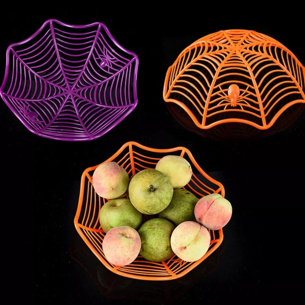Halloween Spider Web Decorative Fruit Bowl Set