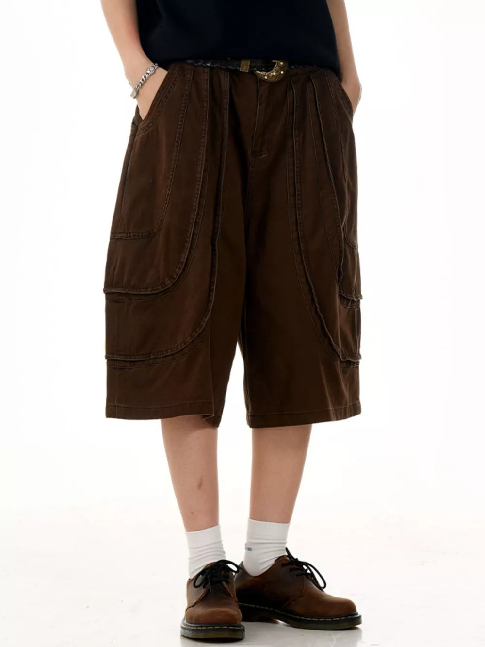 Men's Loose Fit Wide Leg Cargo Capris, image 5