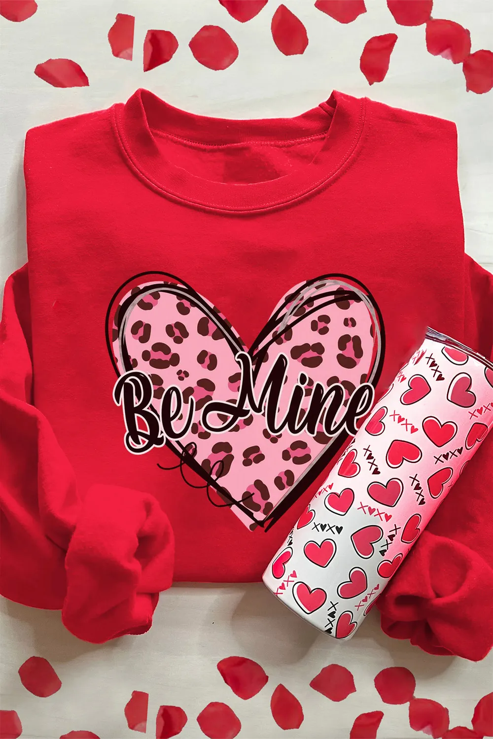 Valentine's Day BE MINE Heart Long Sleeve Sweatshirt, image 2