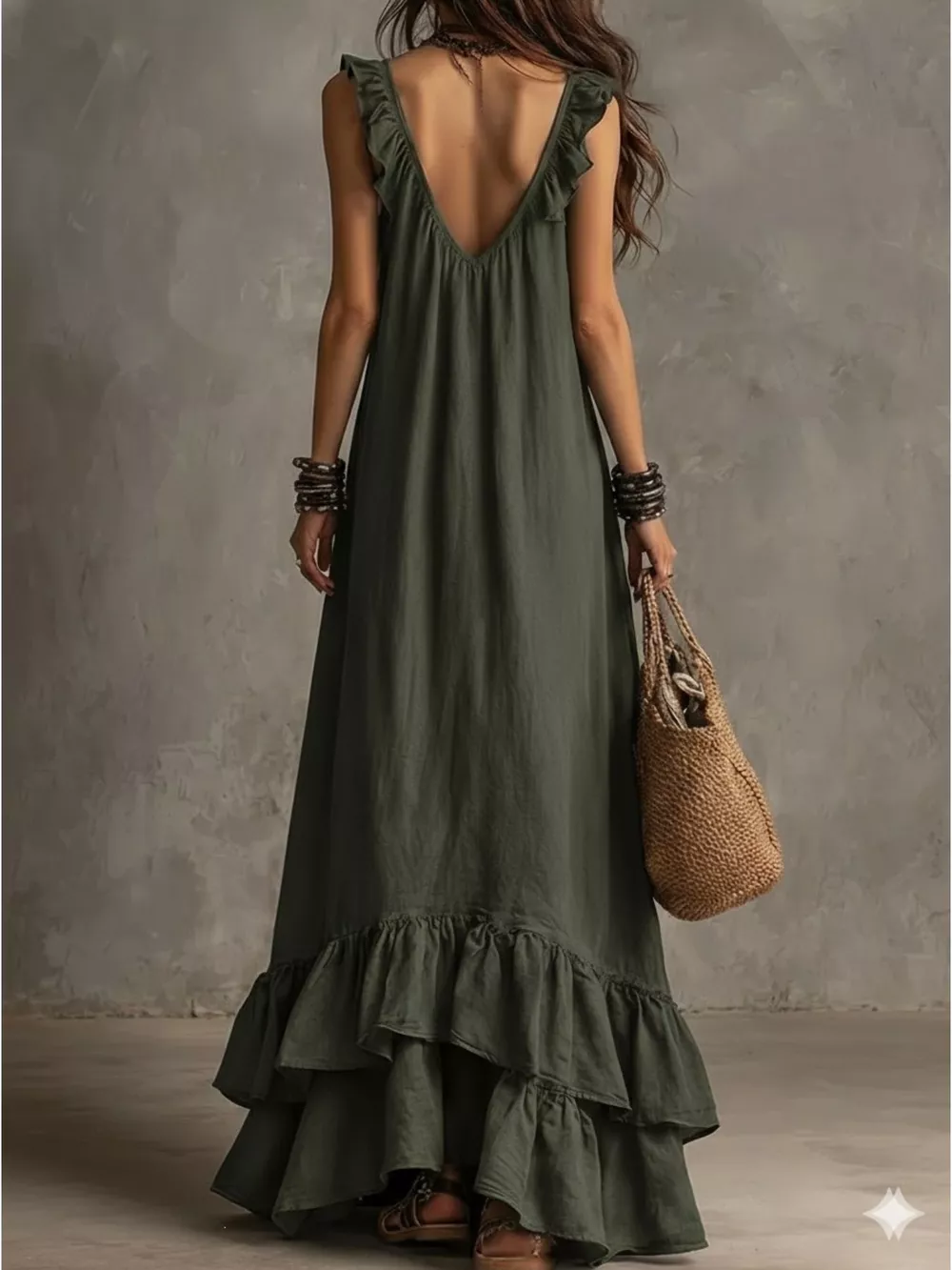Ruffled Sleeveless Maxi Dress, image 4