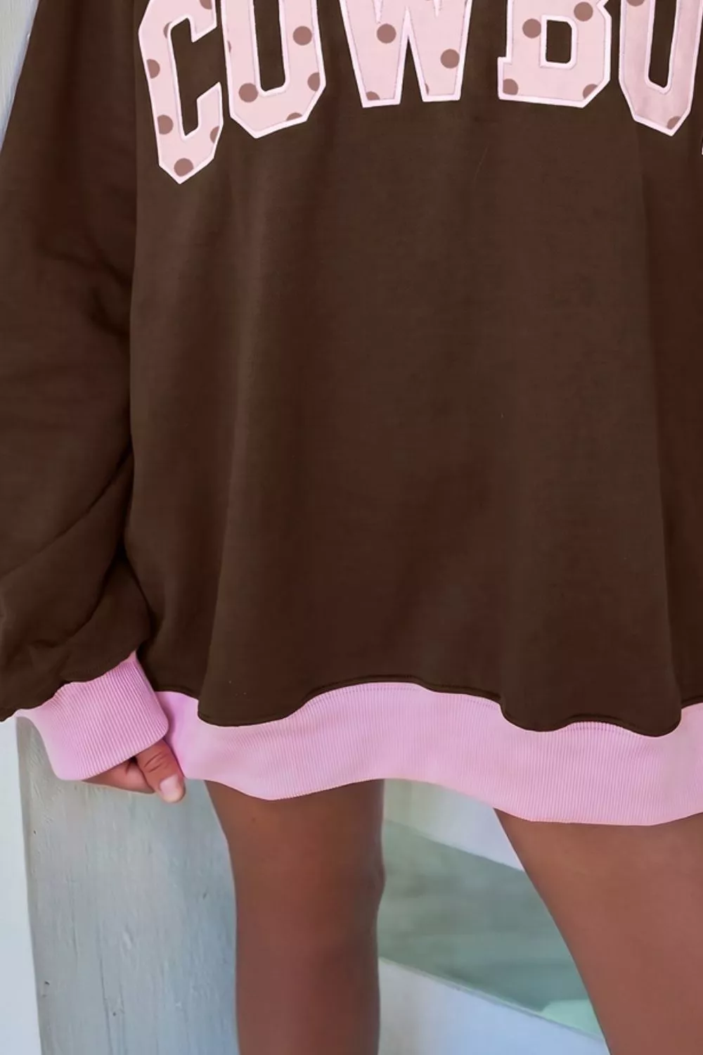 Colorblock Trim Crewneck Long Sleeve Sweatshirt, image 3