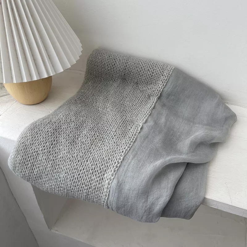 Lightweight Knitted Scarf with Dyed Edges, image 5
