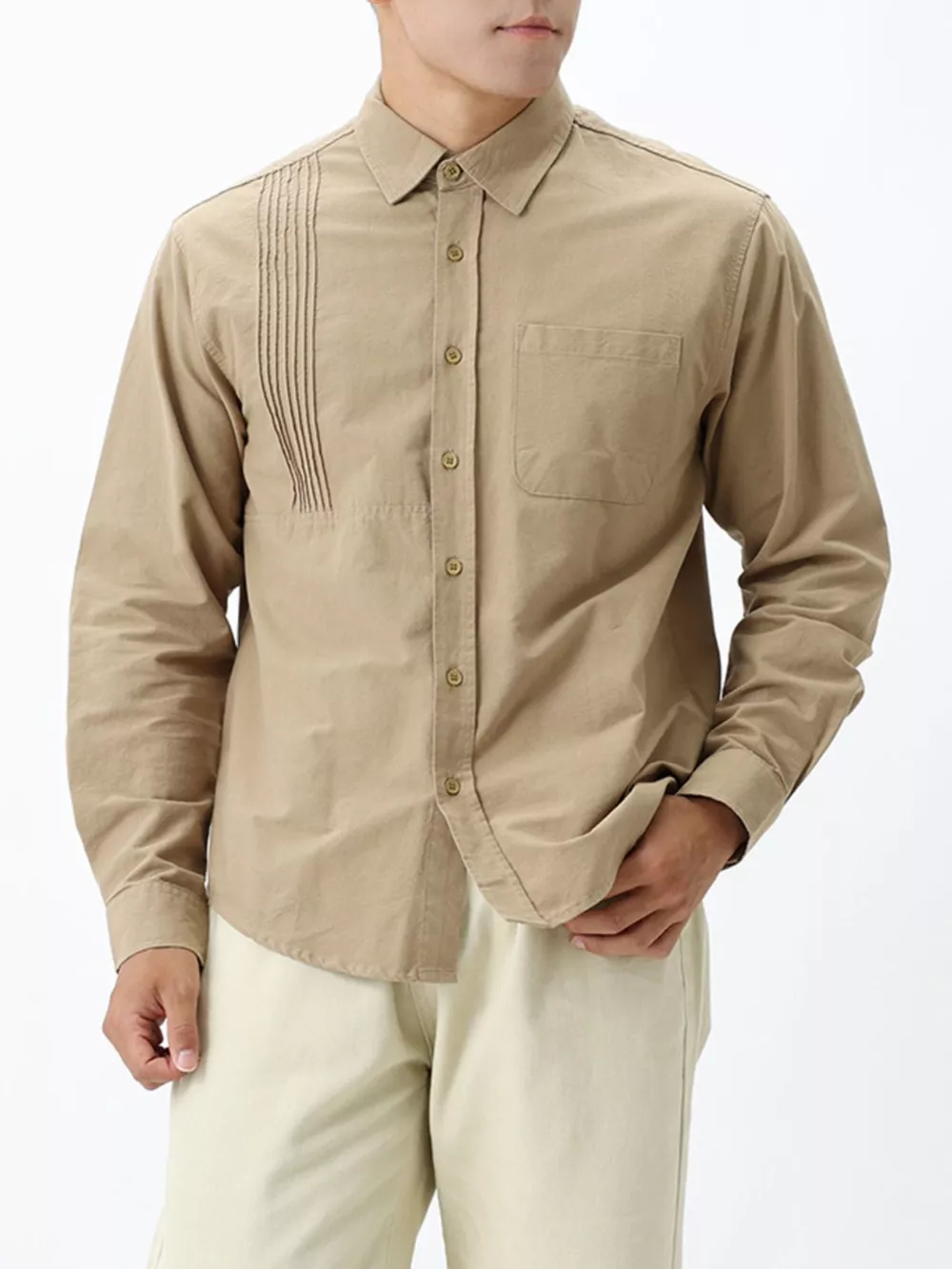 Men's Plus Size Button Up Long Sleeve Shirt, image 6