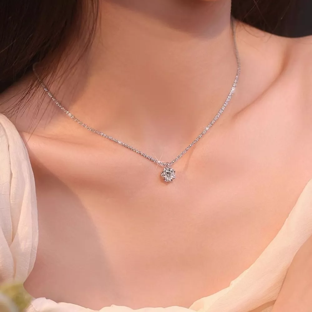 1 Carat Moissanite 925 Sterling Silver Necklace, image 4