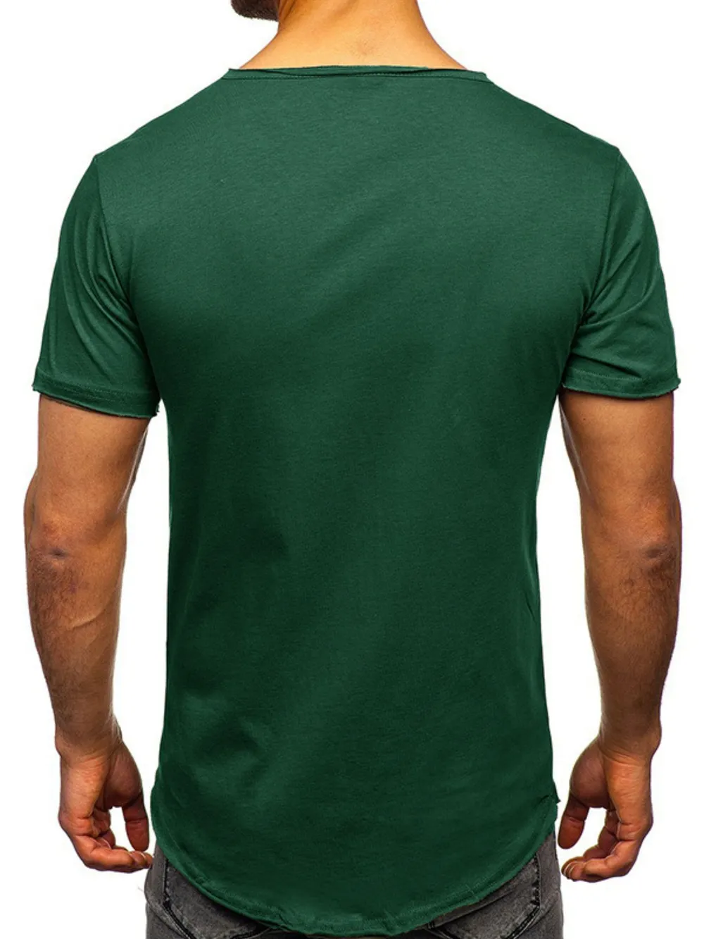 Men's V-Neck Henley Polo T-Shirt, image 3