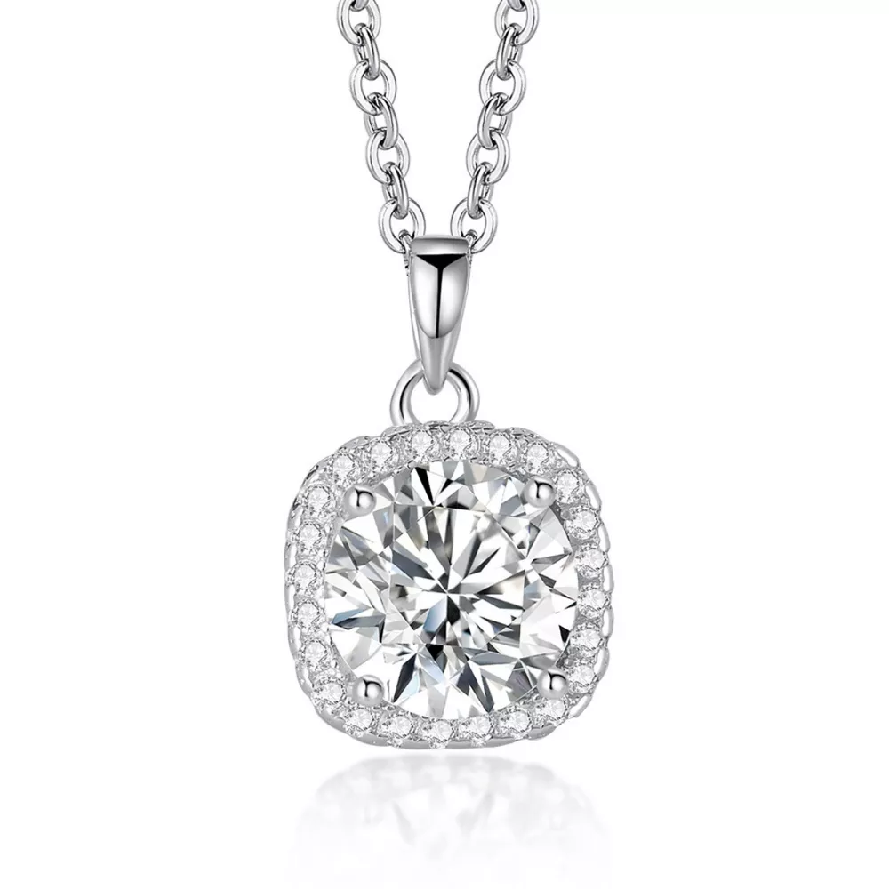 Moissanite 925 Sterling Silver Pendant Necklace, image 5