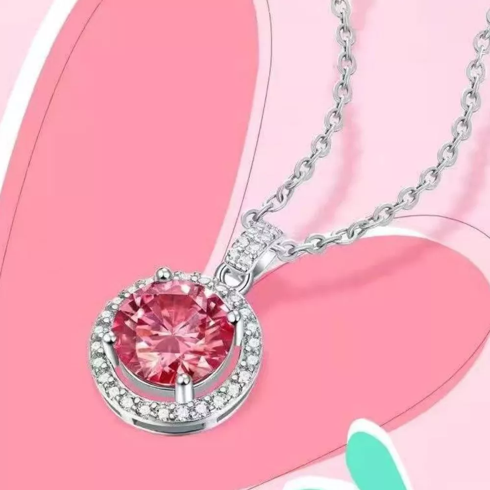 3 Carat Moissanite 925 Sterling Silver Pendant Necklace, image 2