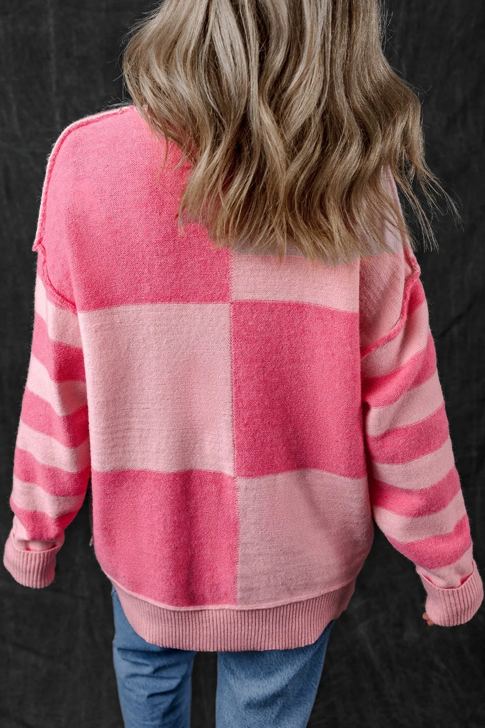 Exposed Seam Round Neck Sweater, image 5