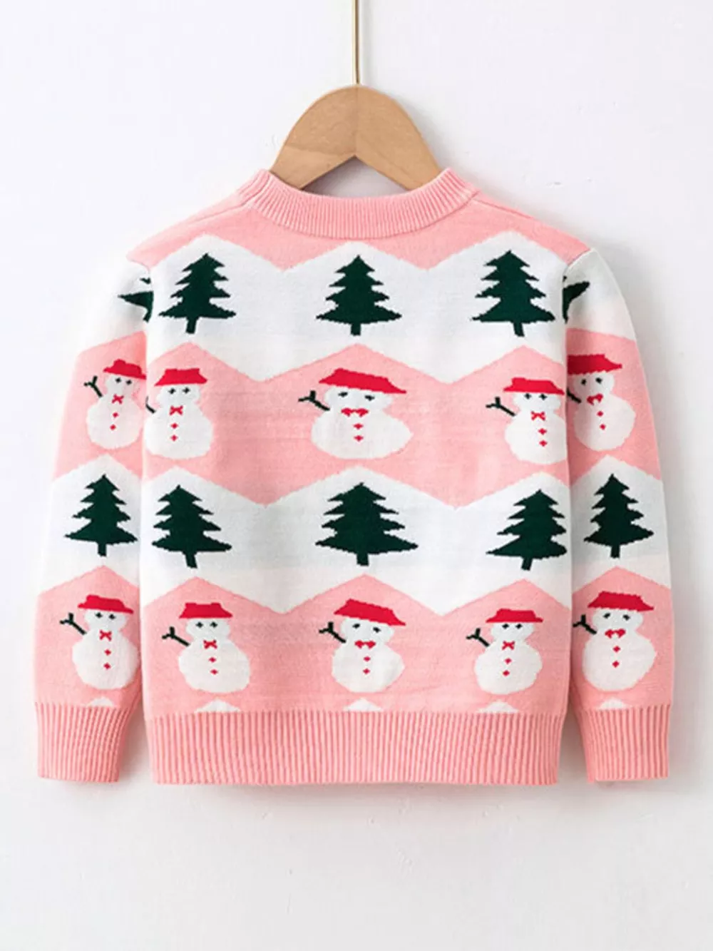 Children's Snowman & Tree Pattern Sweater, image 5
