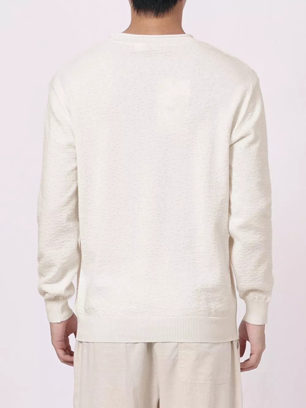 Men's Plus Size Textured Crew Neck Sweater, image 4