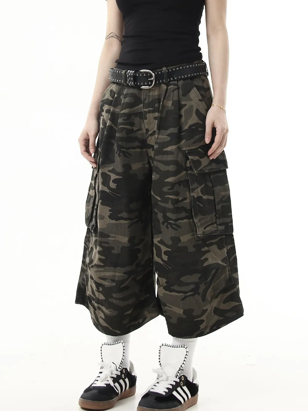 Men's Full Size Camouflage Cargo Denim Shorts Plus Size, image 4