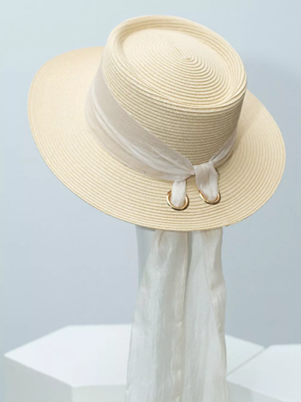 Ribbon Accent Straw Sun Hat, image 6