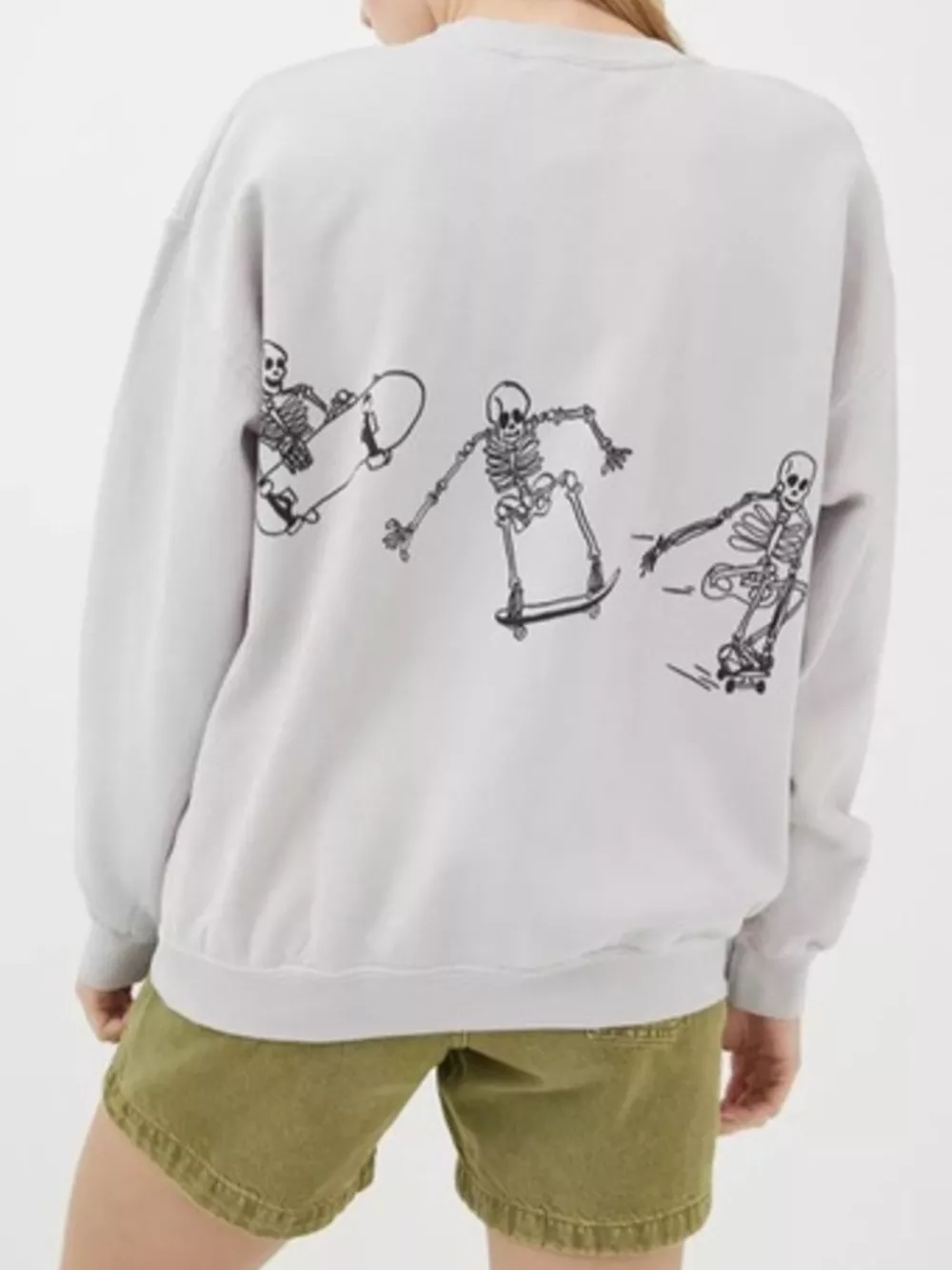 Skeleton Graphic Round Neck Sweatshirt, image 13