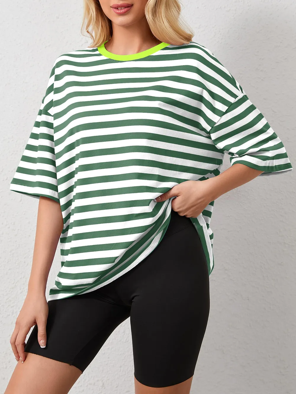 Striped Round Neck Half Sleeve T-Shirt, image 23
