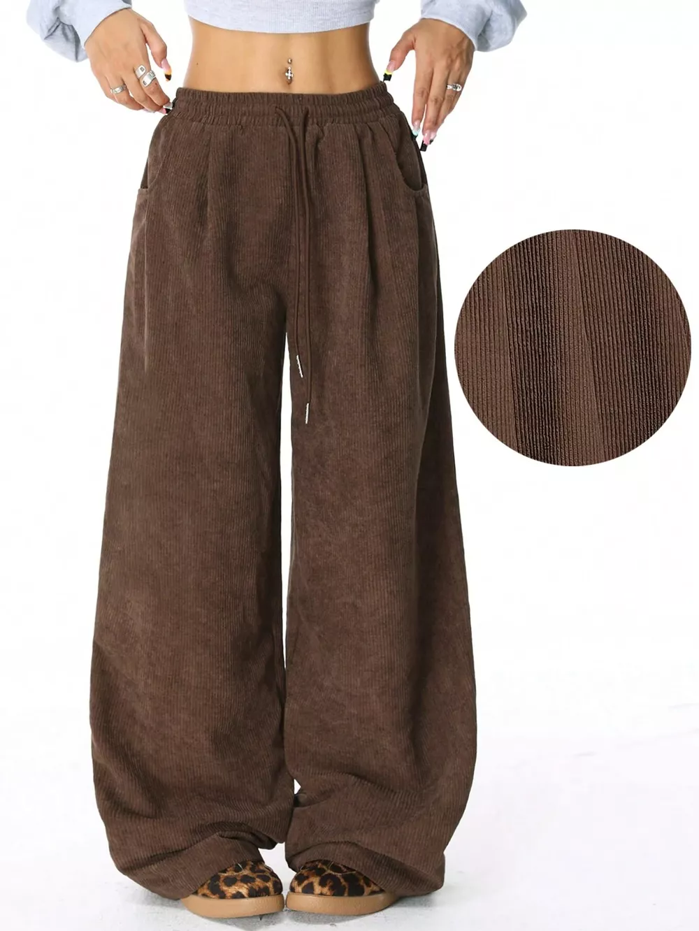 Corduroy Wide Leg Pants, image 5