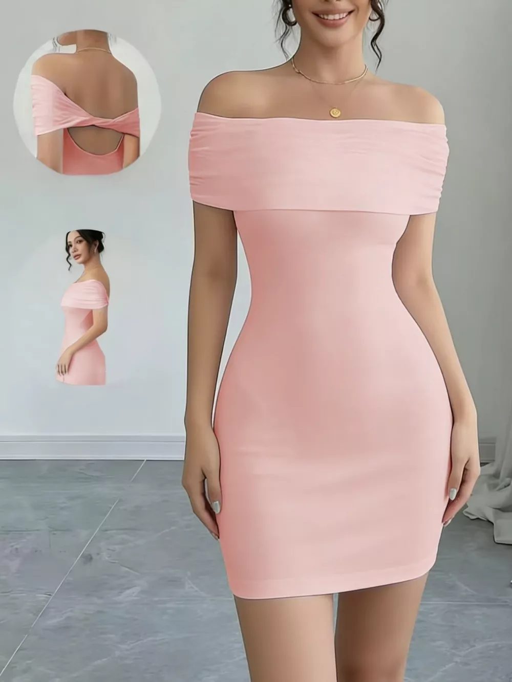 Off-Shoulder Bodycon Mini Dress, image 6