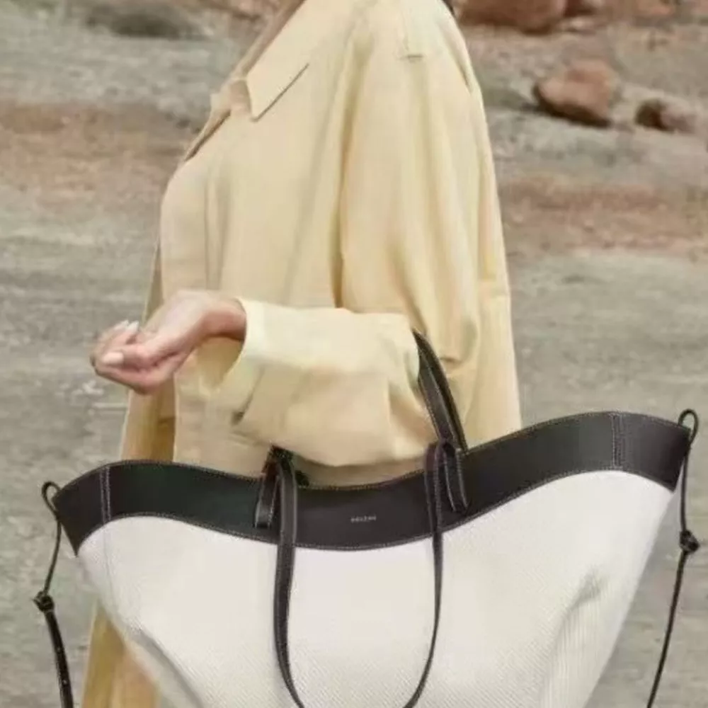Two-Tone Leather Handbag, image 4