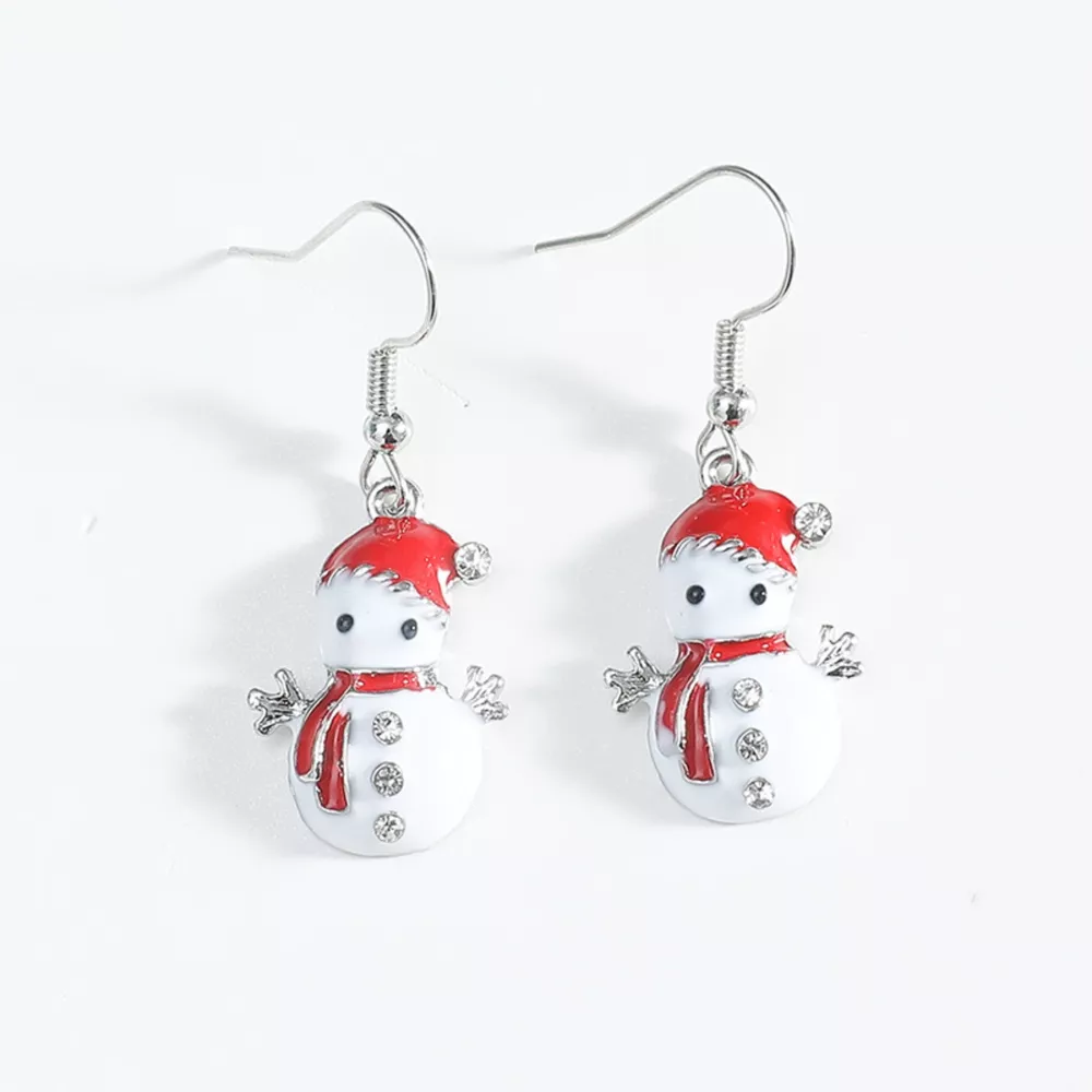 Christmas Snowman Drop Earrings, image 7