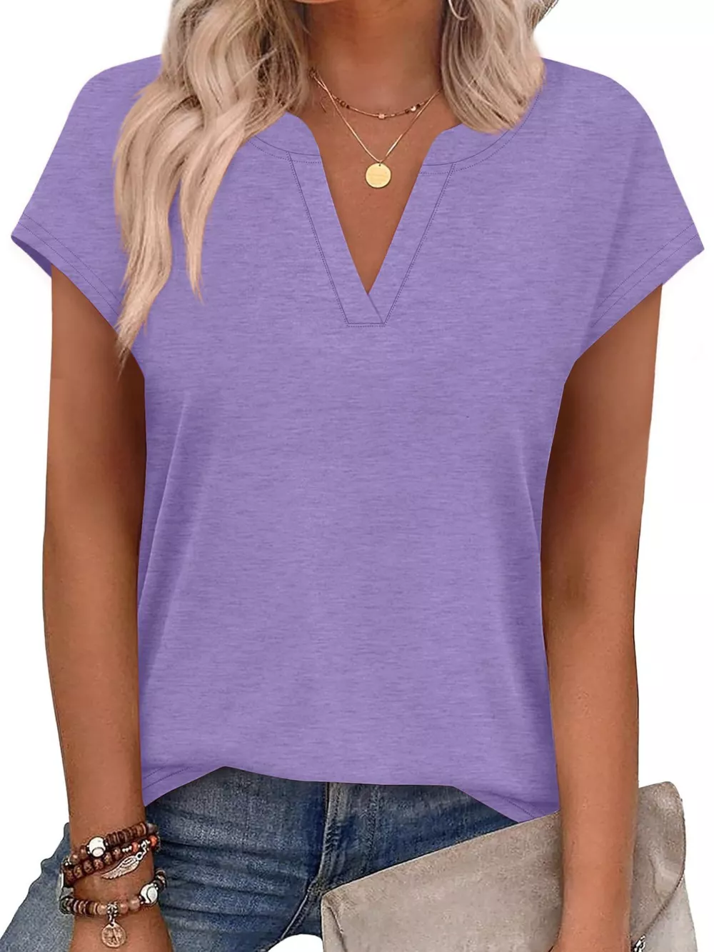Notched Short Sleeve T-Shirt, image 10