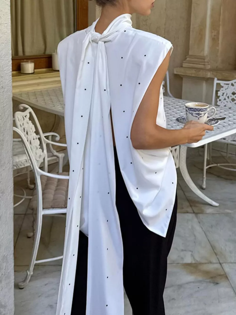 Polka Dot High Neck Tank, image 2
