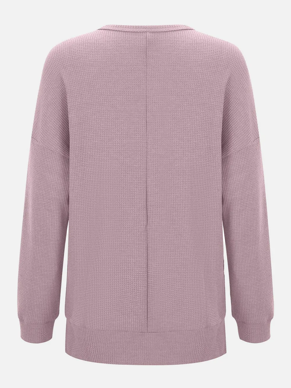 Side Slit Round Neck Long Sleeve T-Shirt, image 16