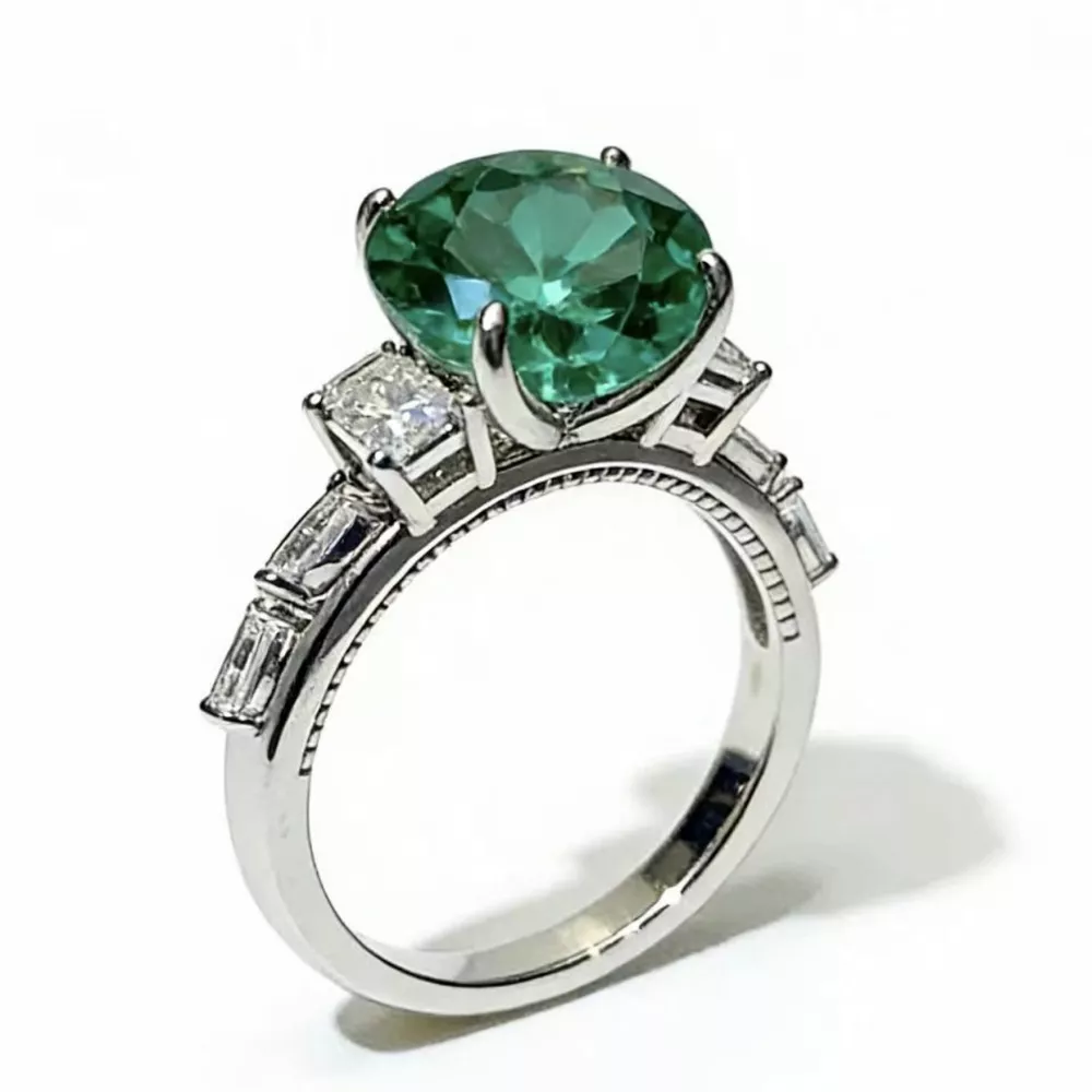 8 Carat Moissanite 925 Sterling Silver Ring, image 6
