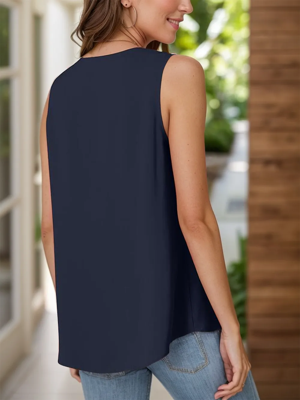 Full Size Ruched V-Neck Tank, image 21