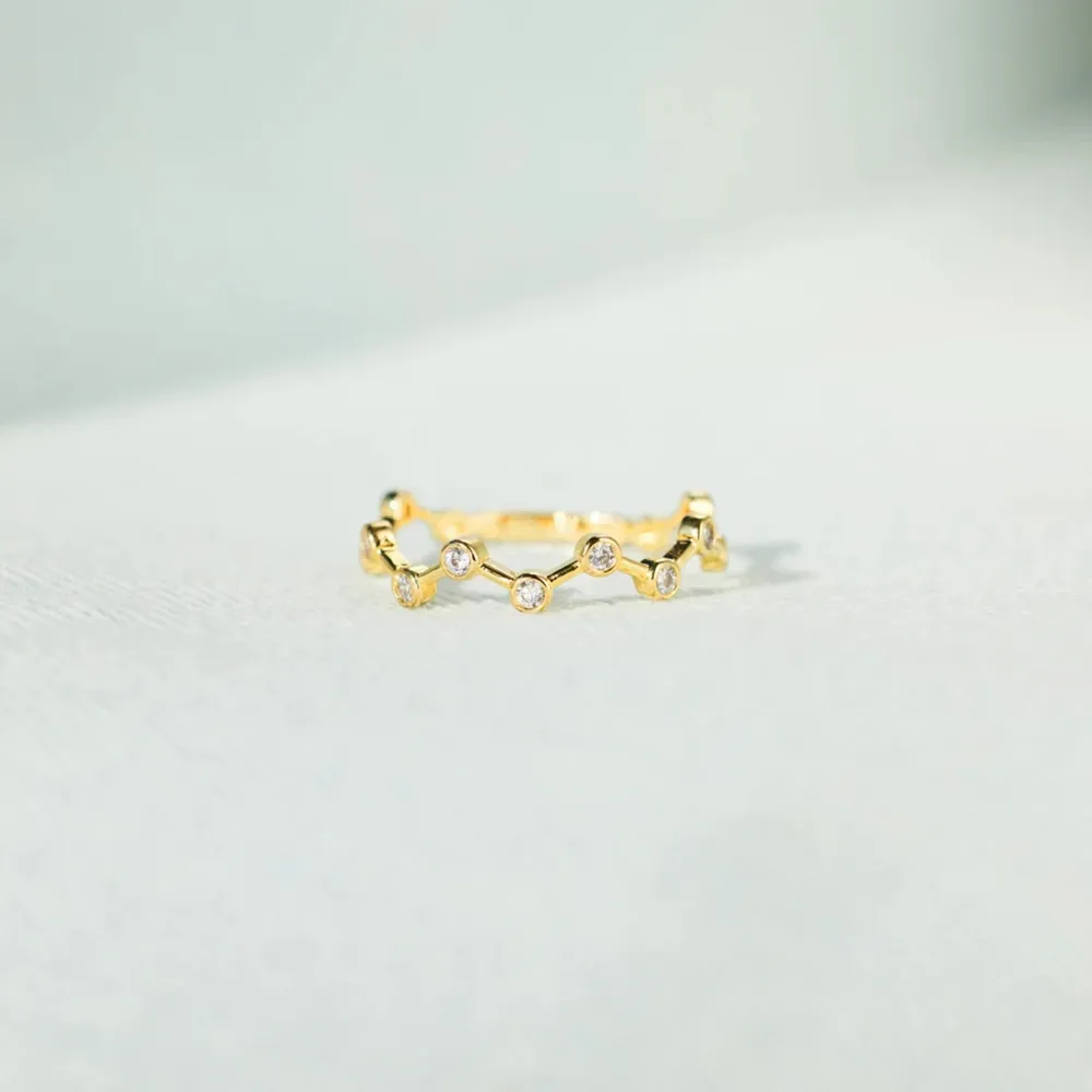 18K Gold-Plated 925 Sterling Silver Zircon Ring, image 2