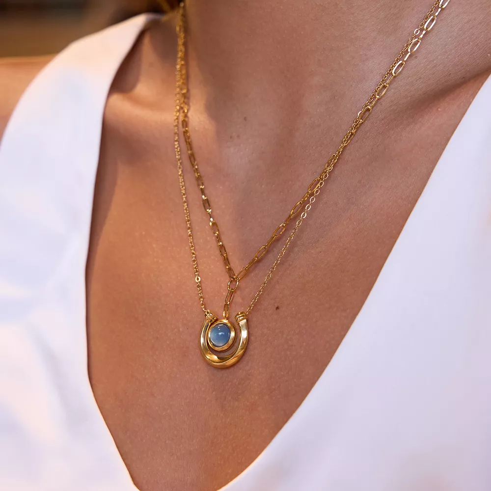 2 Piece 18K Gold-Plated Pendant Necklace, image 3