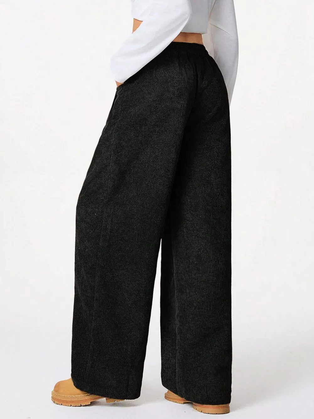 Wide Leg Corduroy Drawstring Pants, image 5